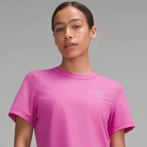 Lululemon Breathable Running Short-Sleeve Shirt Graphic in Pow Pink Tone